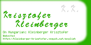 krisztofer kleinberger business card